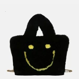 Smiley face shopper tote bag
